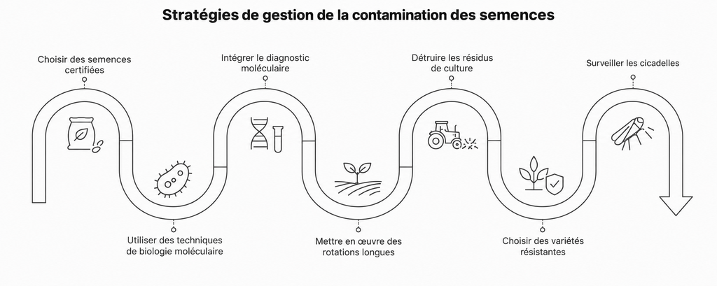 Schéma des stratégies de prévention et de gestion de la contamination des semences